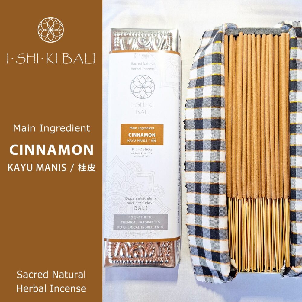 Sacred Natural Herbal Incense Sticks - Cinnamon (Kayu manis): 100+2 Sticks.
