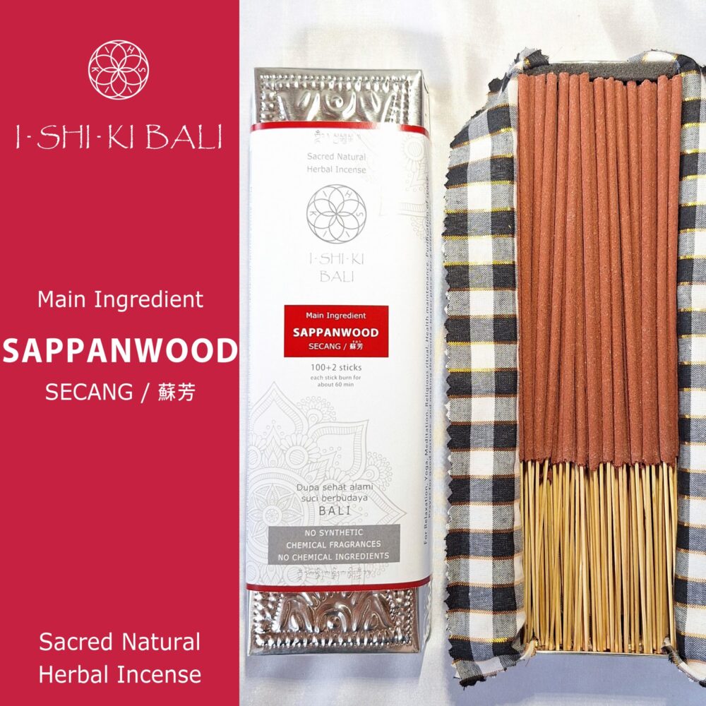 Sacred Natural Herbal Incense Sticks - Sappanwood (Secang): 100+2 Sticks