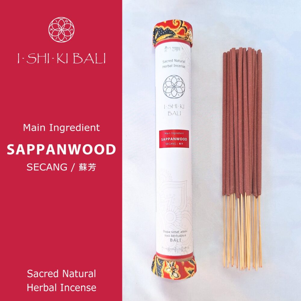 Sacred Natural Herbal Incense Sticks - Sappanwood (Secang): 21 Sticks