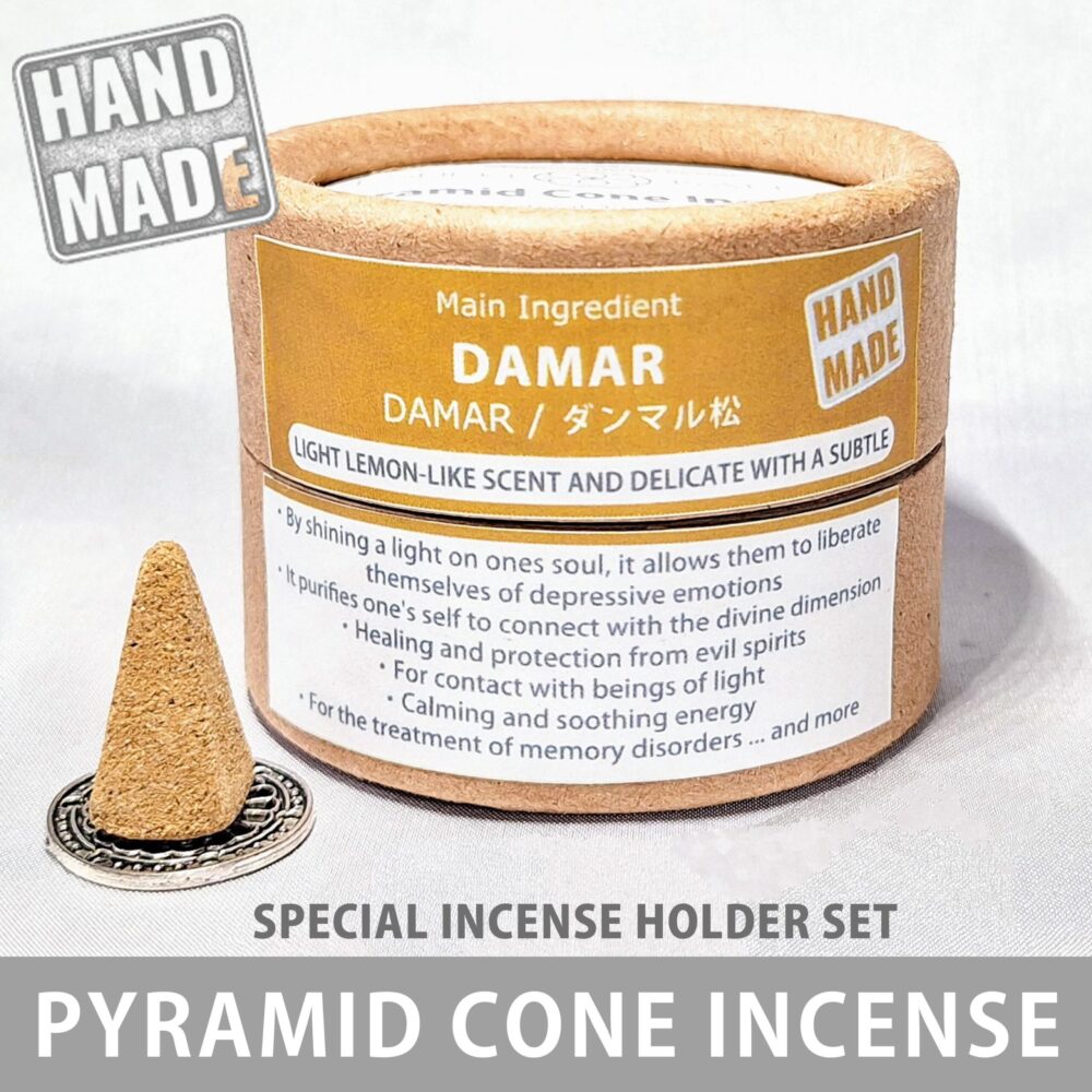 Pyramid Cone Incense with Holder - Dammar (Dammar Pine): 12 Cones. Sacred Natural Herbal Incense by ISHIKI-BALI