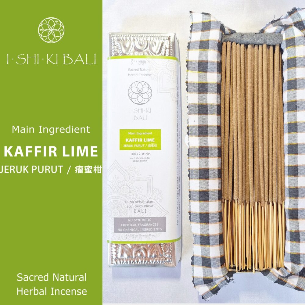 Sacred Natural Herbal Incense Sticks - Kaffir Lime (Jeruk purut): 100+2 Sticks